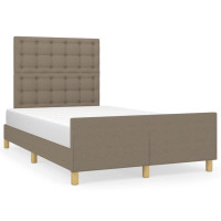 Produktbild för Sängram utan madrass taupe 120x200 cm tyg