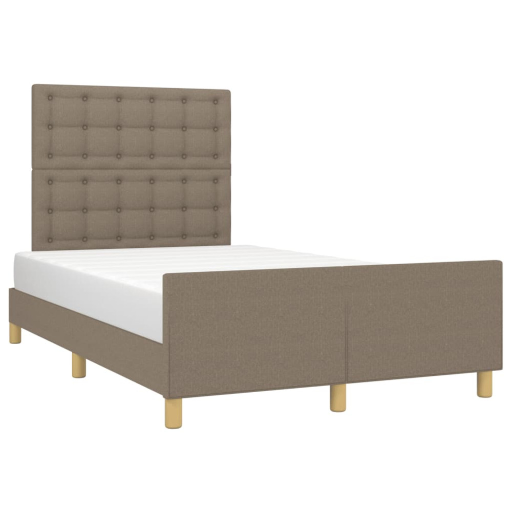 Produktbild för Sängram utan madrass taupe 120x200 cm tyg