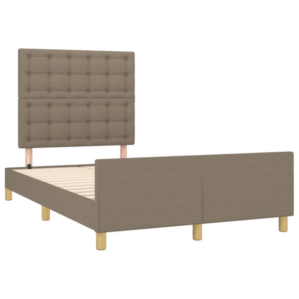 Produktbild för Sängram utan madrass taupe 120x200 cm tyg