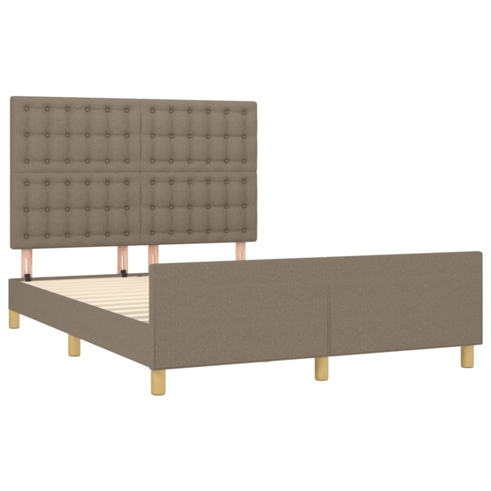 Produktbild för Sängram utan madrass taupe 140x190 cm tyg