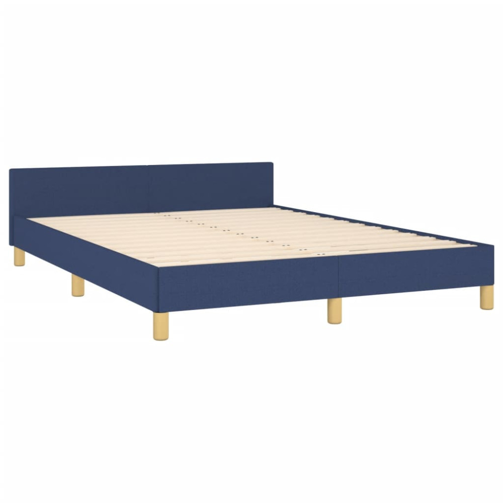 Produktbild för Sängram utan madrass blå 140x190 cm tyg