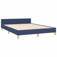 Produktbild för Sängram utan madrass blå 140x190 cm tyg