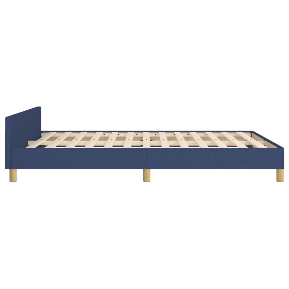 Produktbild för Sängram utan madrass blå 140x190 cm tyg