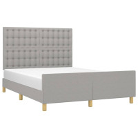 Produktbild för Sängram utan madrass ljusgrå 140x200 cm tyg
