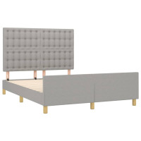 Produktbild för Sängram utan madrass ljusgrå 140x200 cm tyg