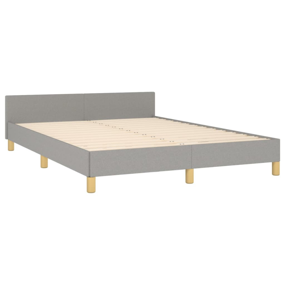 Produktbild för Sängram utan madrass ljusgrå 140x200 cm tyg