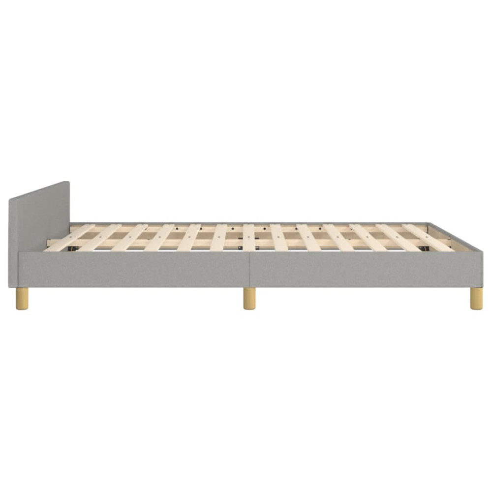 Produktbild för Sängram utan madrass ljusgrå 140x200 cm tyg