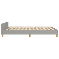Produktbild för Sängram utan madrass ljusgrå 140x200 cm tyg