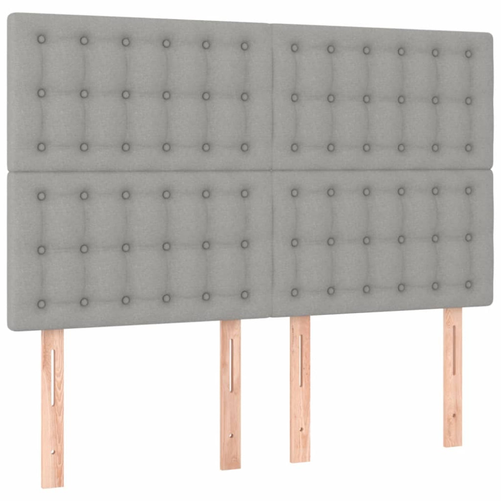 Produktbild för Sängram utan madrass ljusgrå 140x200 cm tyg