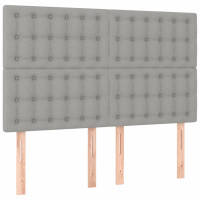Produktbild för Sängram utan madrass ljusgrå 140x200 cm tyg