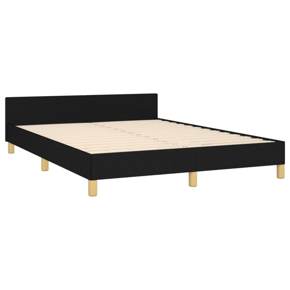Produktbild för Sängram utan madrass svart 140x200 cm tyg