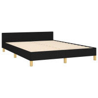 Produktbild för Sängram utan madrass svart 140x200 cm tyg