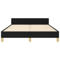 Produktbild för Sängram utan madrass svart 140x200 cm tyg