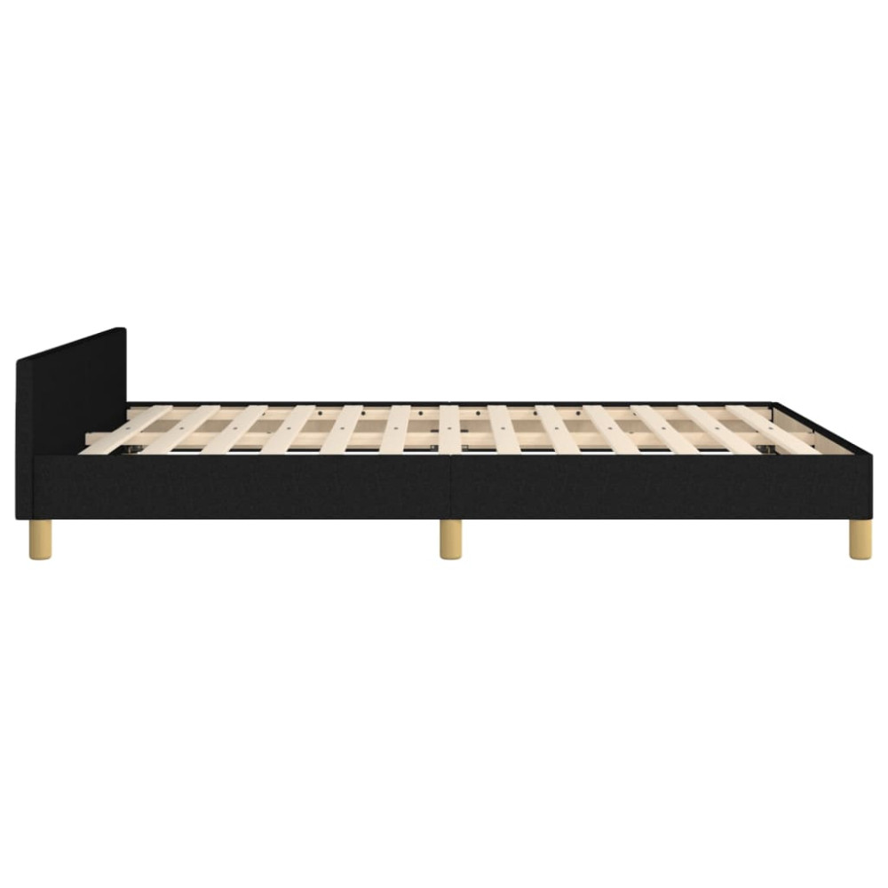 Produktbild för Sängram utan madrass svart 140x200 cm tyg