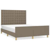 Produktbild för Sängram utan madrass taupe 140x200 cm tyg