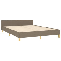 Produktbild för Sängram utan madrass taupe 140x200 cm tyg