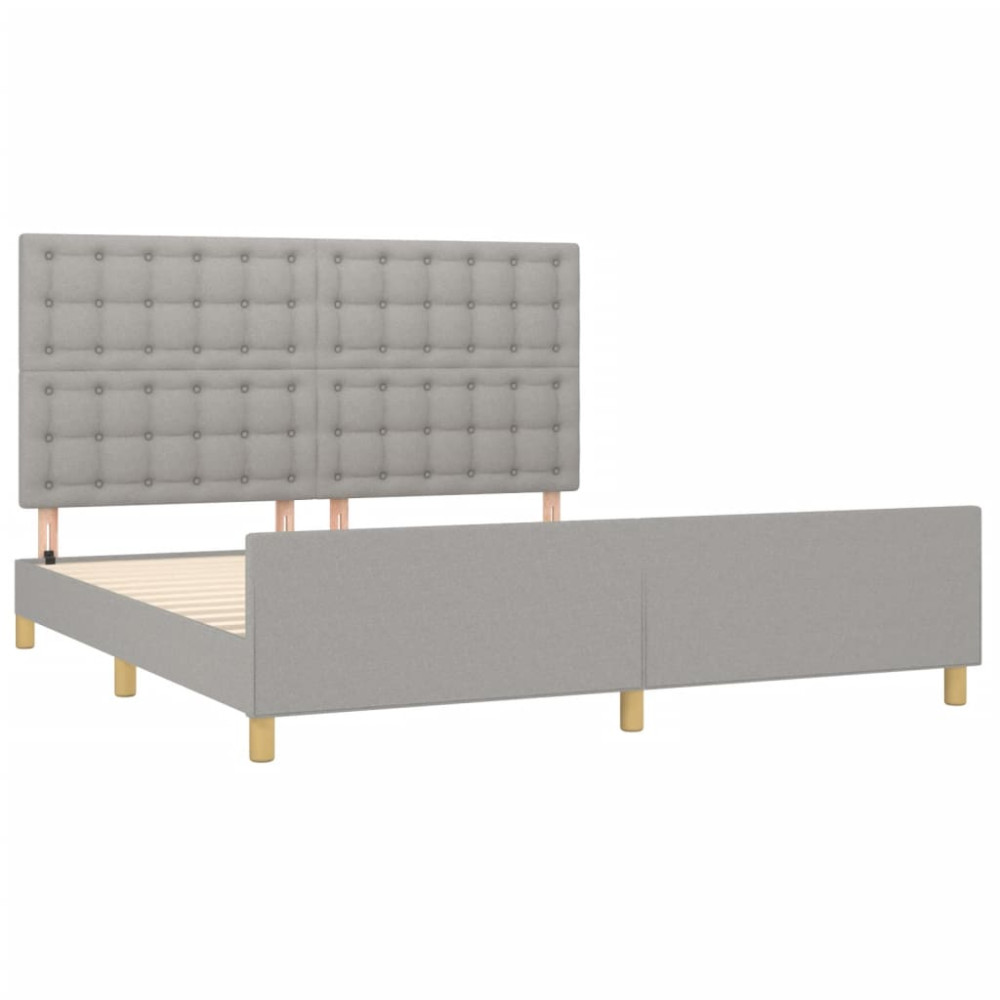 Produktbild för Sängram utan madrass ljusgrå 160x200 cm tyg