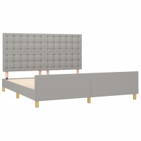 Produktbild för Sängram utan madrass ljusgrå 160x200 cm tyg