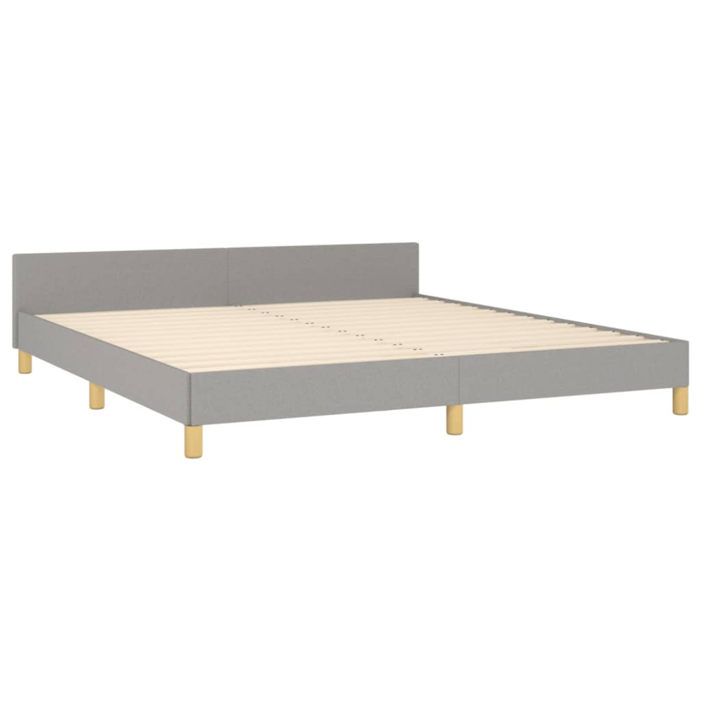 Produktbild för Sängram utan madrass ljusgrå 160x200 cm tyg