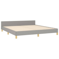 Produktbild för Sängram utan madrass ljusgrå 160x200 cm tyg