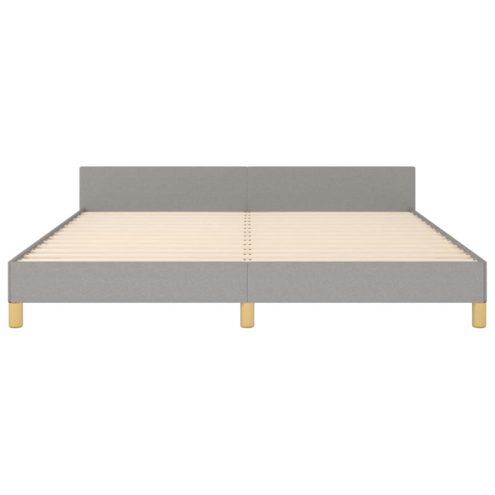 Produktbild för Sängram utan madrass ljusgrå 160x200 cm tyg
