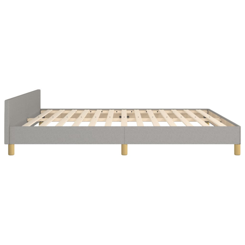 Produktbild för Sängram utan madrass ljusgrå 160x200 cm tyg