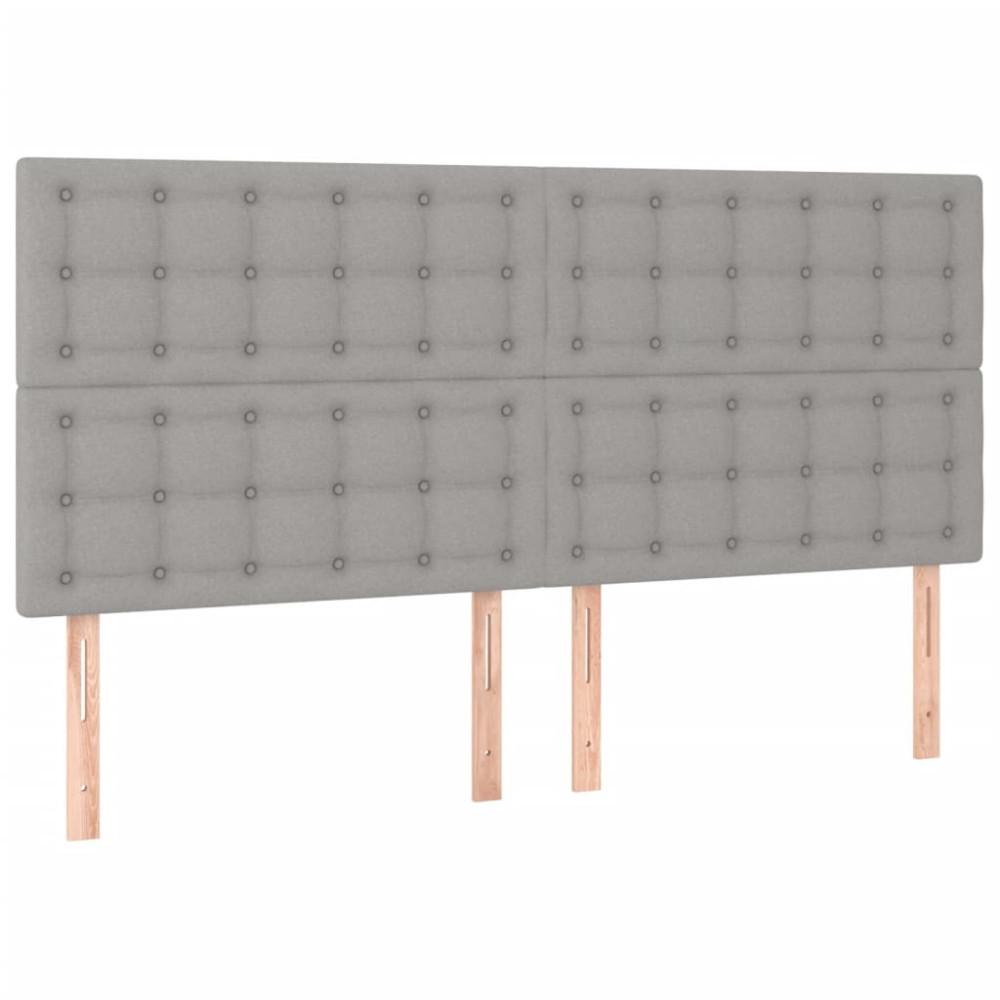 Produktbild för Sängram utan madrass ljusgrå 160x200 cm tyg