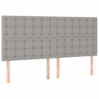 Produktbild för Sängram utan madrass ljusgrå 160x200 cm tyg