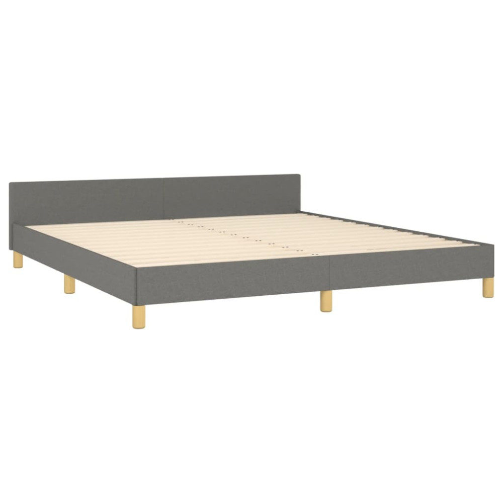 Produktbild för Sängram utan madrass mörkgrå 160x200 cm tyg