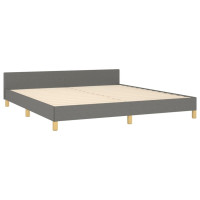 Produktbild för Sängram utan madrass mörkgrå 160x200 cm tyg
