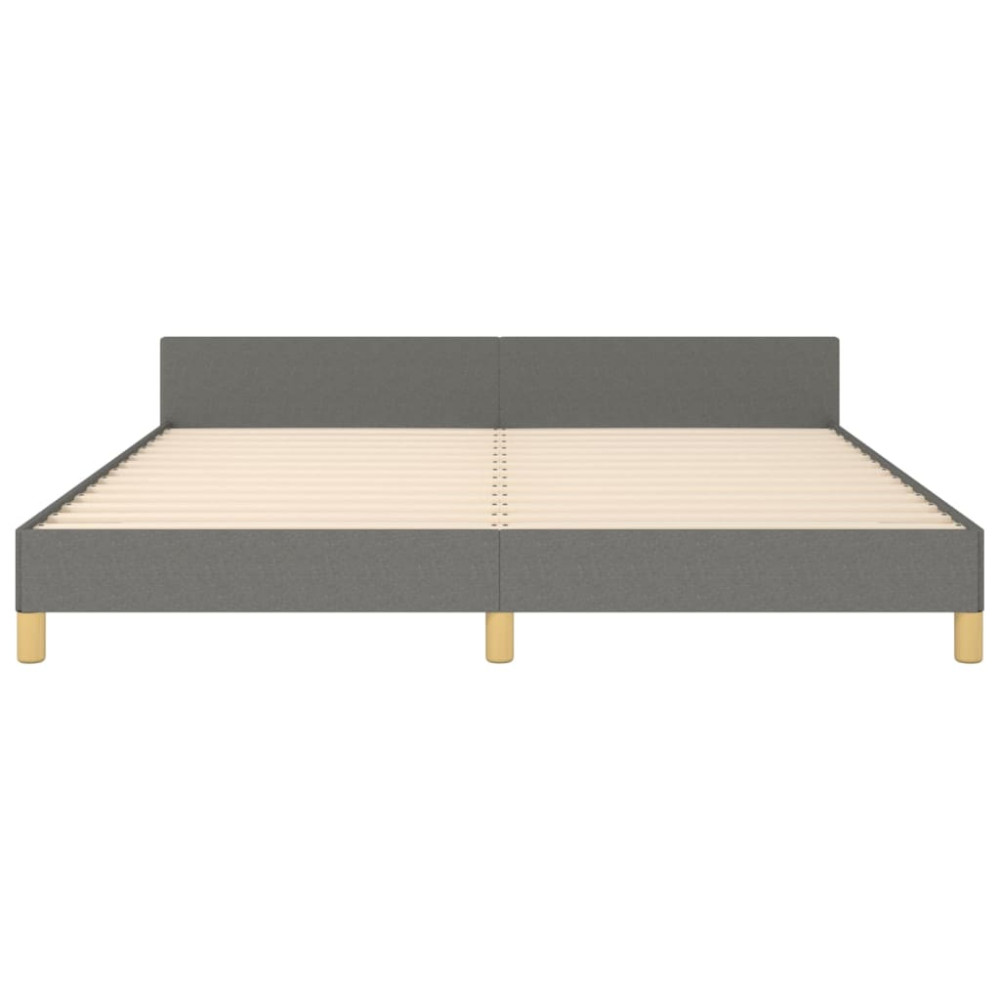 Produktbild för Sängram utan madrass mörkgrå 160x200 cm tyg