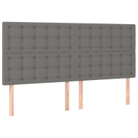 Produktbild för Sängram utan madrass mörkgrå 160x200 cm tyg