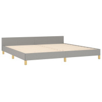 Produktbild för Sängram utan madrass ljusgrå 200x200 cm tyg