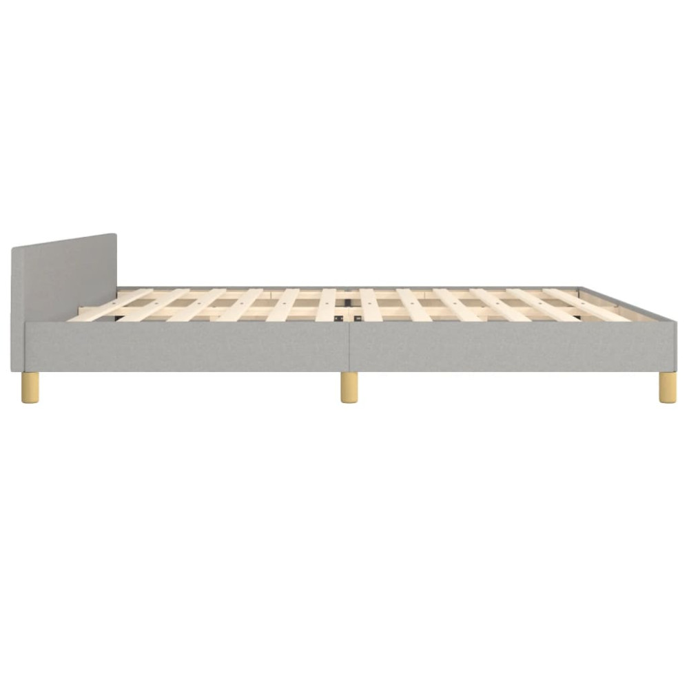 Produktbild för Sängram utan madrass ljusgrå 200x200 cm tyg