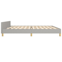 Produktbild för Sängram utan madrass ljusgrå 200x200 cm tyg
