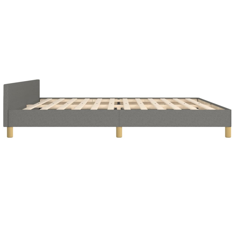 Produktbild för Sängram utan madrass mörkgrå 200x200 cm tyg