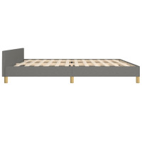 Produktbild för Sängram utan madrass mörkgrå 200x200 cm tyg