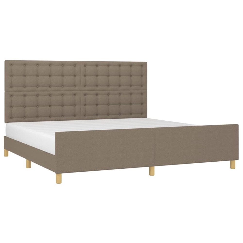 Produktbild för Sängram utan madrass taupe 200x200 cm tyg
