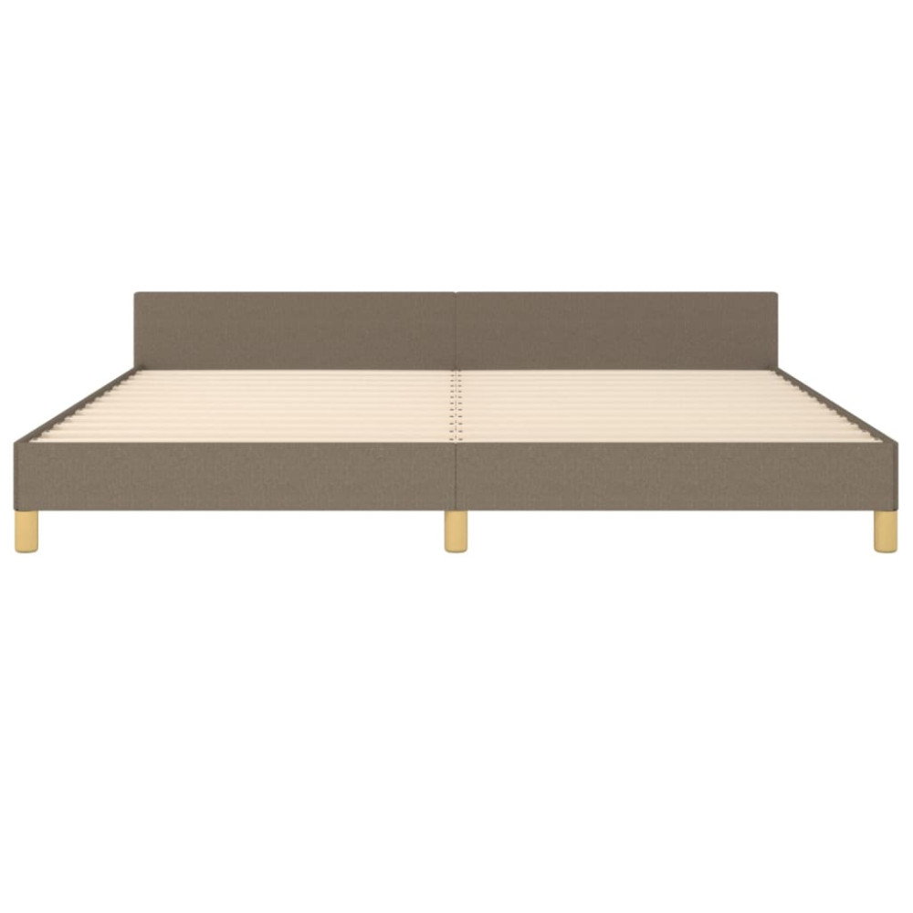 Produktbild för Sängram utan madrass taupe 200x200 cm tyg