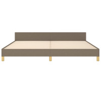 Produktbild för Sängram utan madrass taupe 200x200 cm tyg