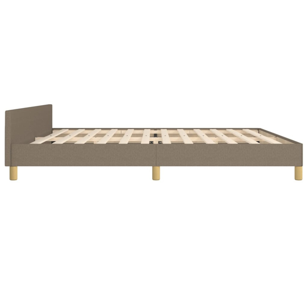 Produktbild för Sängram utan madrass taupe 200x200 cm tyg