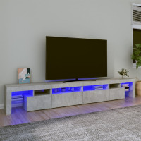 Produktbild för Tv-bänk med LED-belysning betonggrå 260x36,5x40 cm