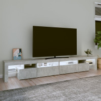 Produktbild för Tv-bänk med LED-belysning betonggrå 260x36,5x40 cm