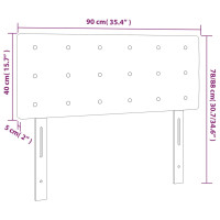 Produktbild för Sänggavel taupe 90x5x78/88 cm tyg