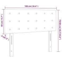 Produktbild för Sänggavel taupe 100 x 5 x 78/88 cm tyg