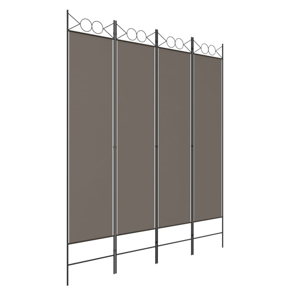 Produktbild för Rumsavdelare 4 paneler antracit 160x200 cm tyg