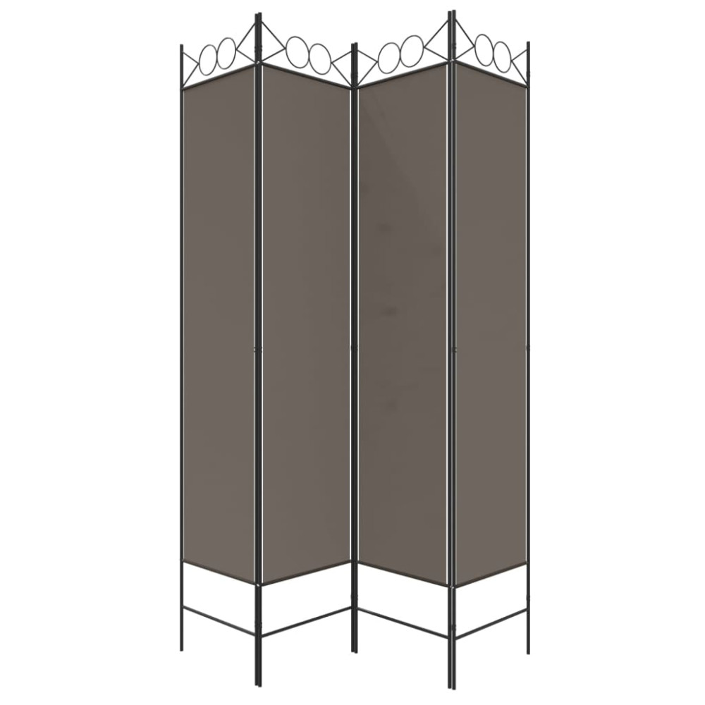 Produktbild för Rumsavdelare 4 paneler antracit 160x200 cm tyg