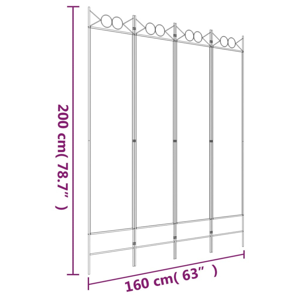 Produktbild för Rumsavdelare 4 paneler antracit 160x200 cm tyg