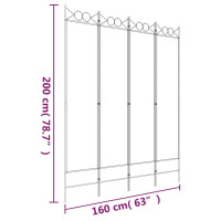 Produktbild för Rumsavdelare 4 paneler antracit 160x200 cm tyg