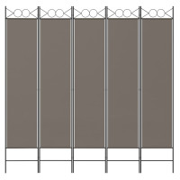 Produktbild för Rumsavdelare 5 paneler antracit 200x200 cm tyg